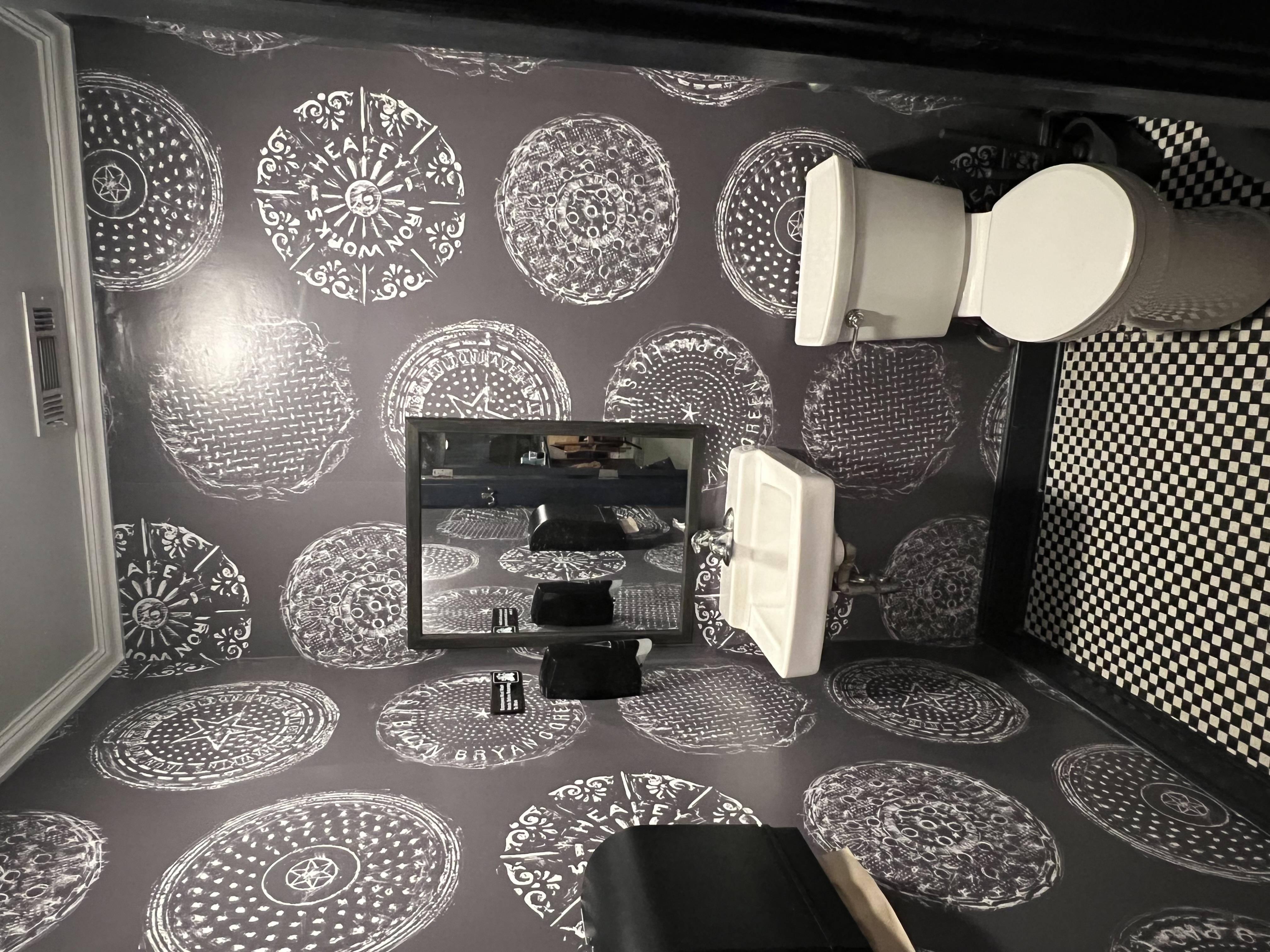 Wallpaper installation for bathroom from Five Star Painting